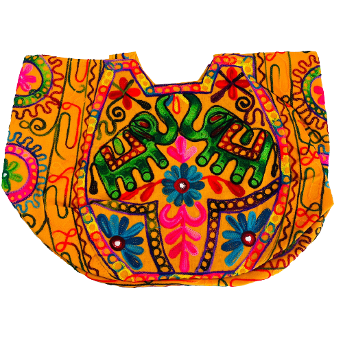 Bolso Playero Doble Elefante - Naranja Verde