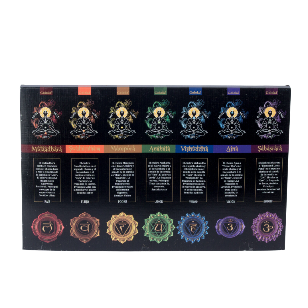 Pack Regalo 7 Chakras Incienso Natural - Goloka