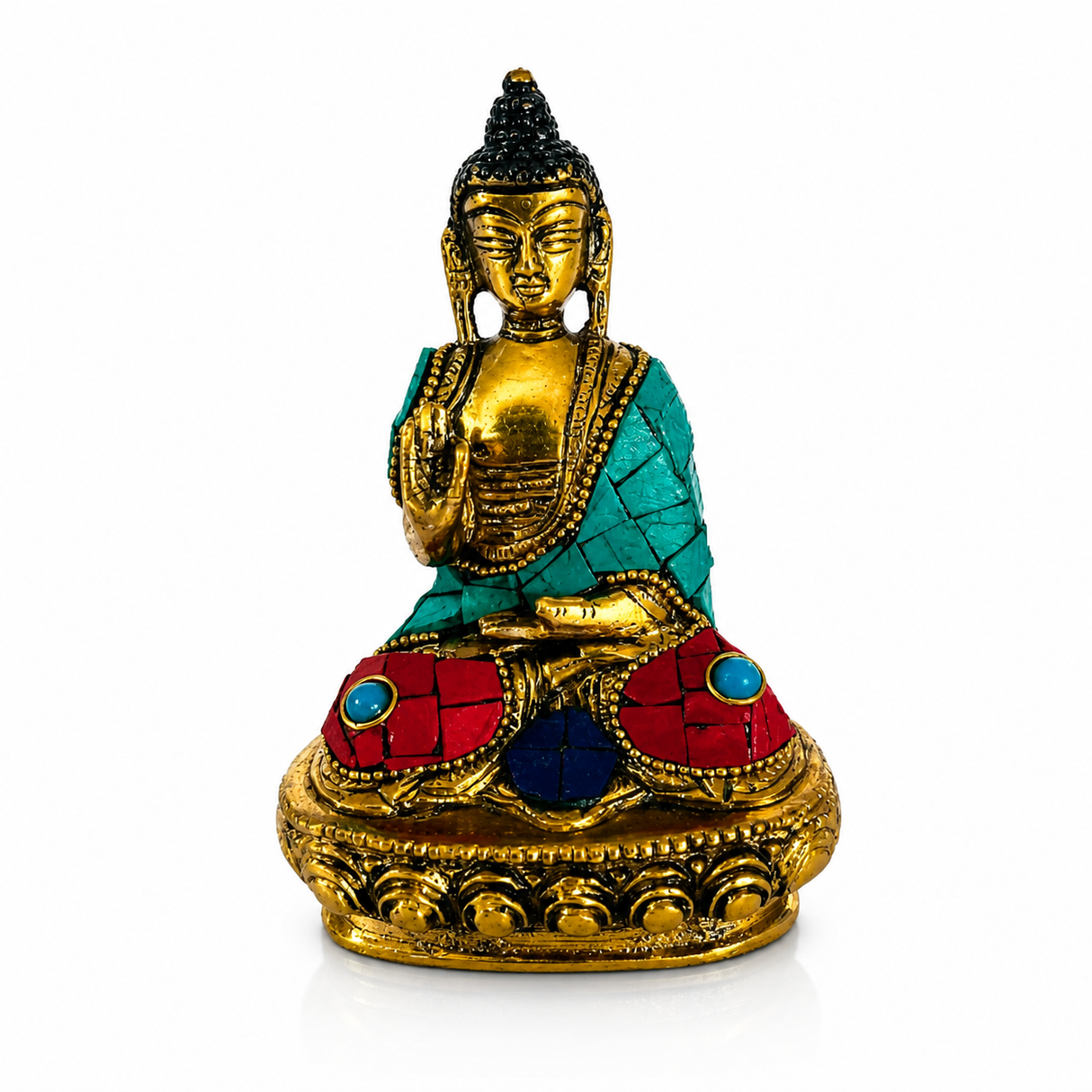 Buda Siddhartha Bronce con Piedras 13 cm