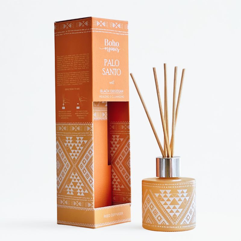 Difusor de Varilla Boho Palo Santo con Piedra Obsidiana