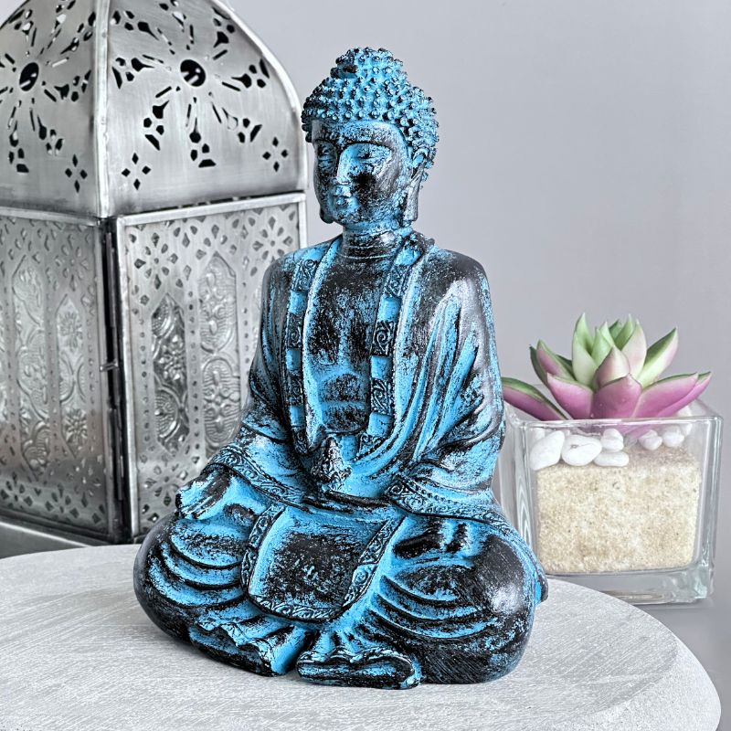 Buda Hindu Resina Azul