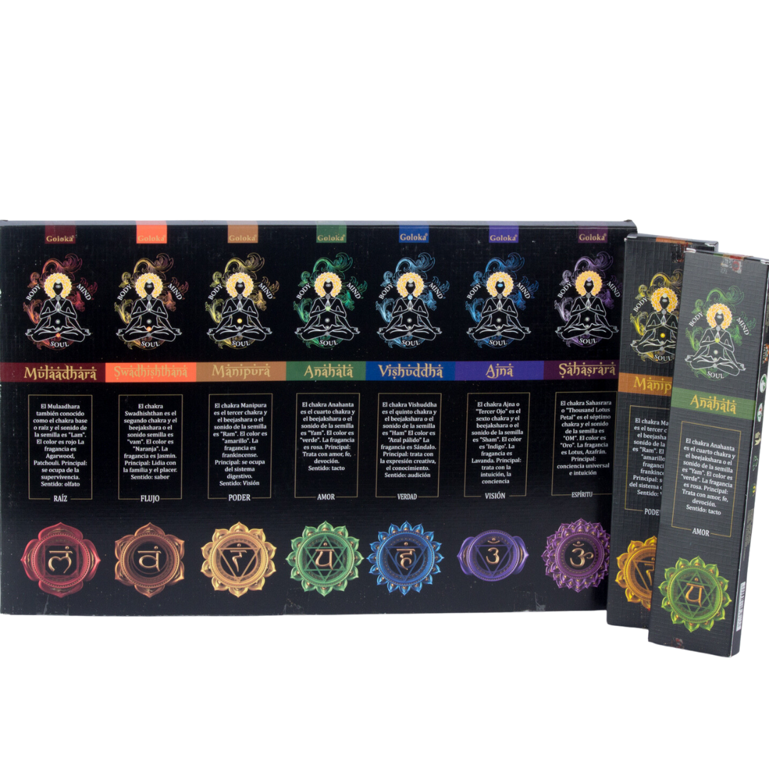 Pack Regalo 7 Chakras Incienso Natural - Goloka