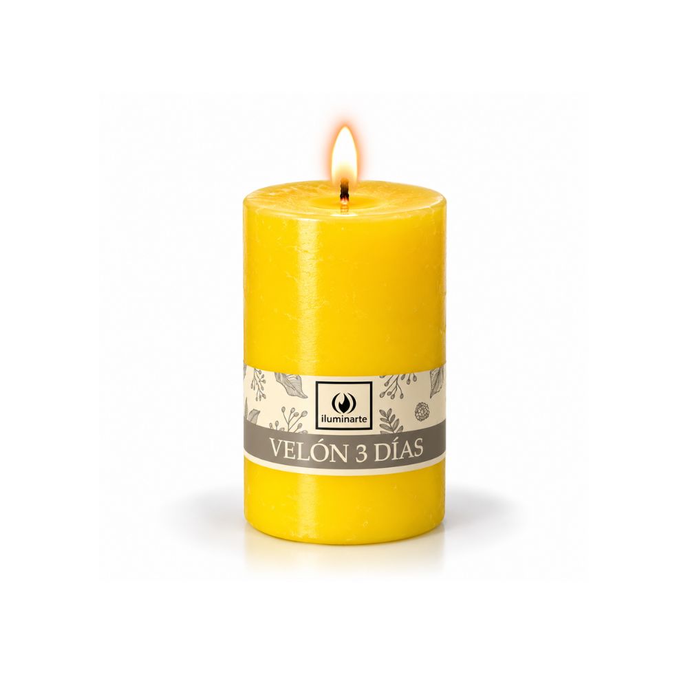 Velón Liso 3 Días Amarillo
