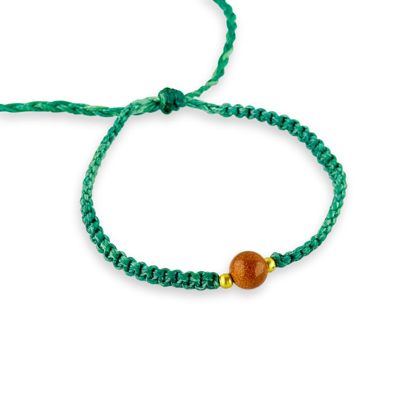 Pulsera de Hilo 6mm Ajustable con Piedra Preciosa