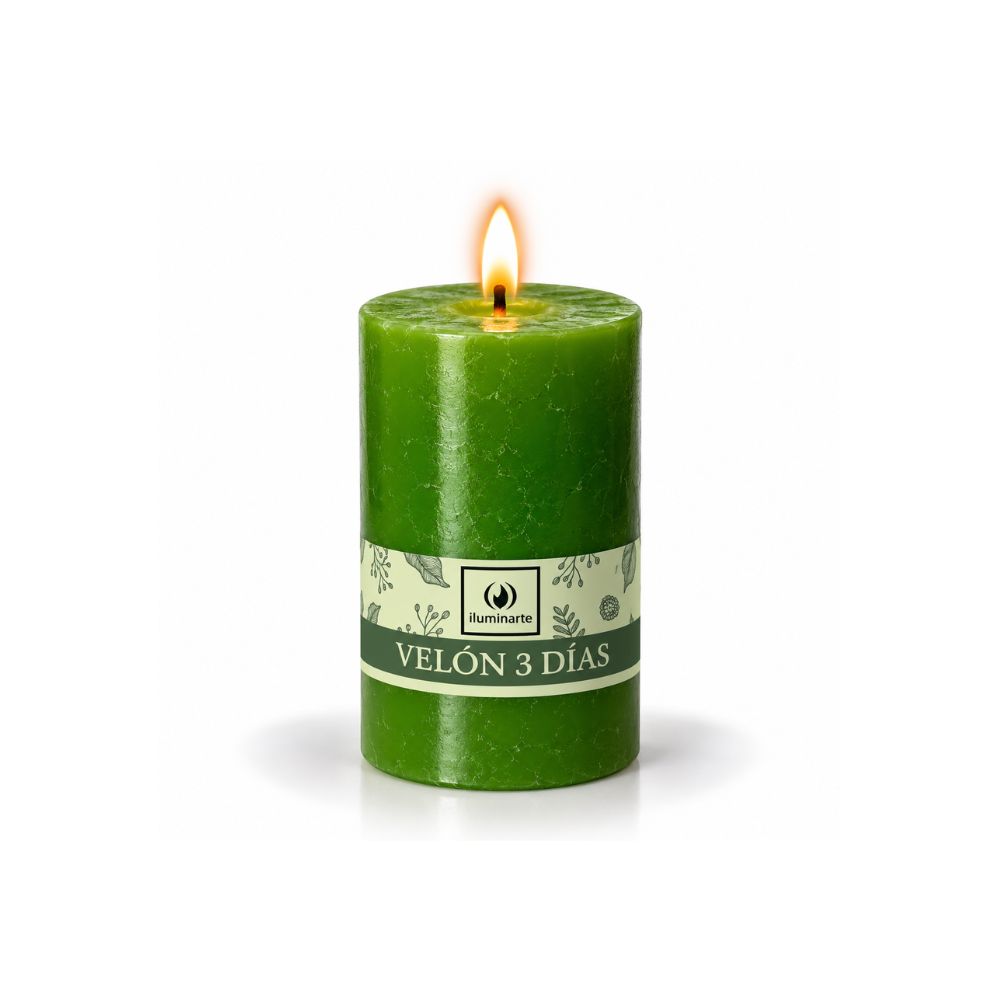 Velón Liso 3 Días Verde