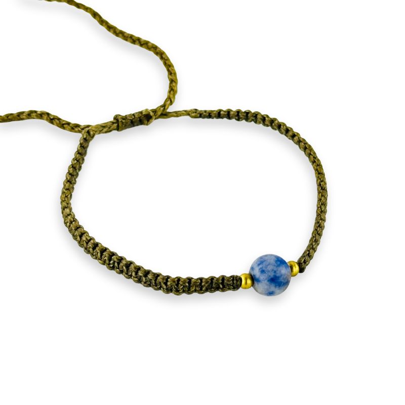 Pulsera de Hilo 6mm Ajustable con Piedra Preciosa