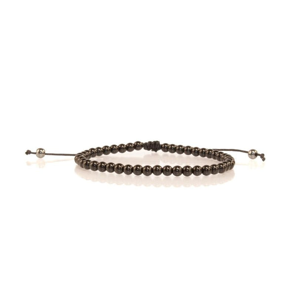 Pulsera Ajustable Obsidiana Negra 4mm