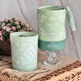 Vela Boho Árbol de la Vida con Piedra Jade 200gr