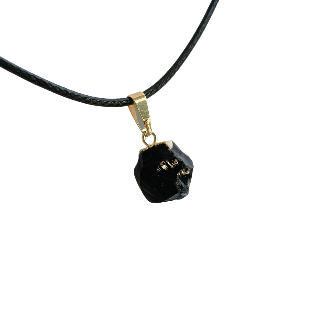 Colgante Piedra Natural Obsidiana