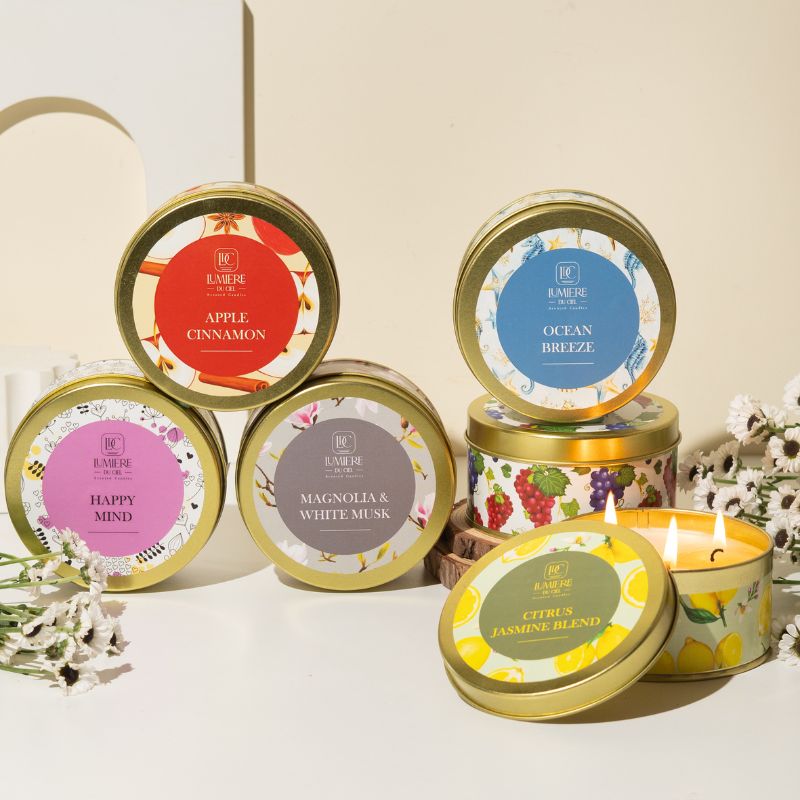 Vela Aromática Metal Magnolia y Almizcle - Lumiere du Ciel