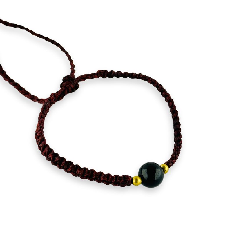 Pulsera de Hilo 6mm Ajustable con Piedra Preciosa