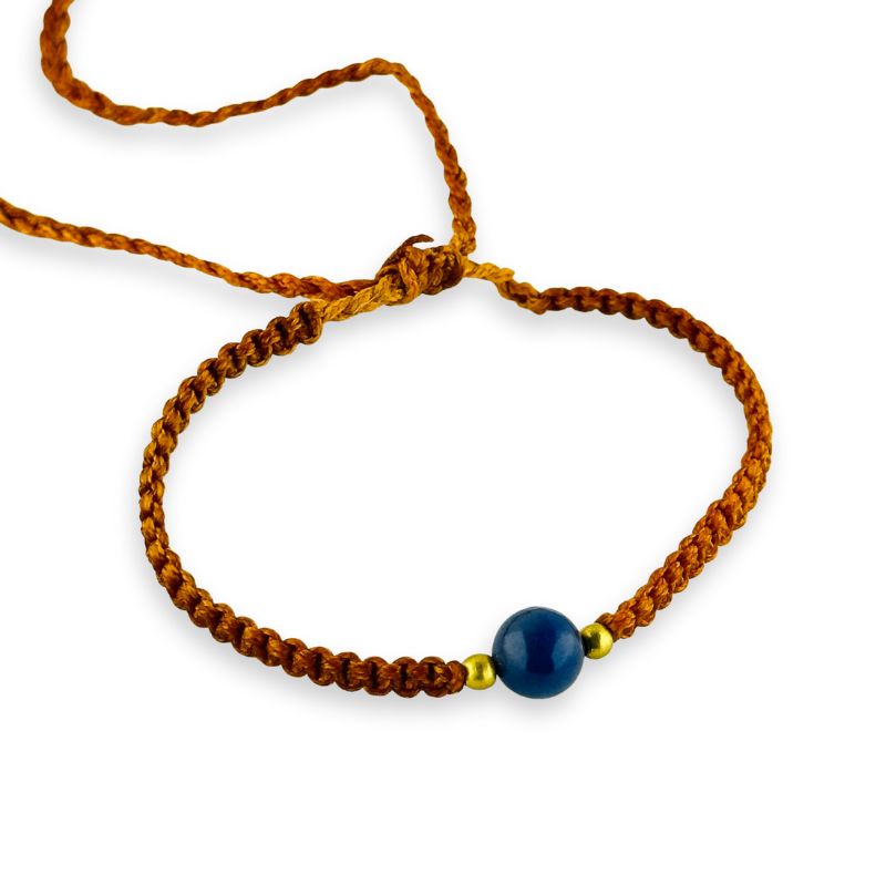 Pulsera de Hilo 6mm Ajustable con Piedra Preciosa