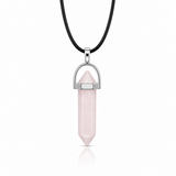 Collar de Punta Cuarzo Rosa