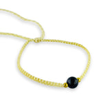 Pulsera de Hilo 6mm Ajustable con Piedra Preciosa