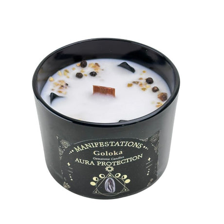 Vela Pachuli con Obsidiana Negra - Protección del Aura