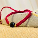 Pulsera de Hilo 6mm Ajustable con Piedra Preciosa