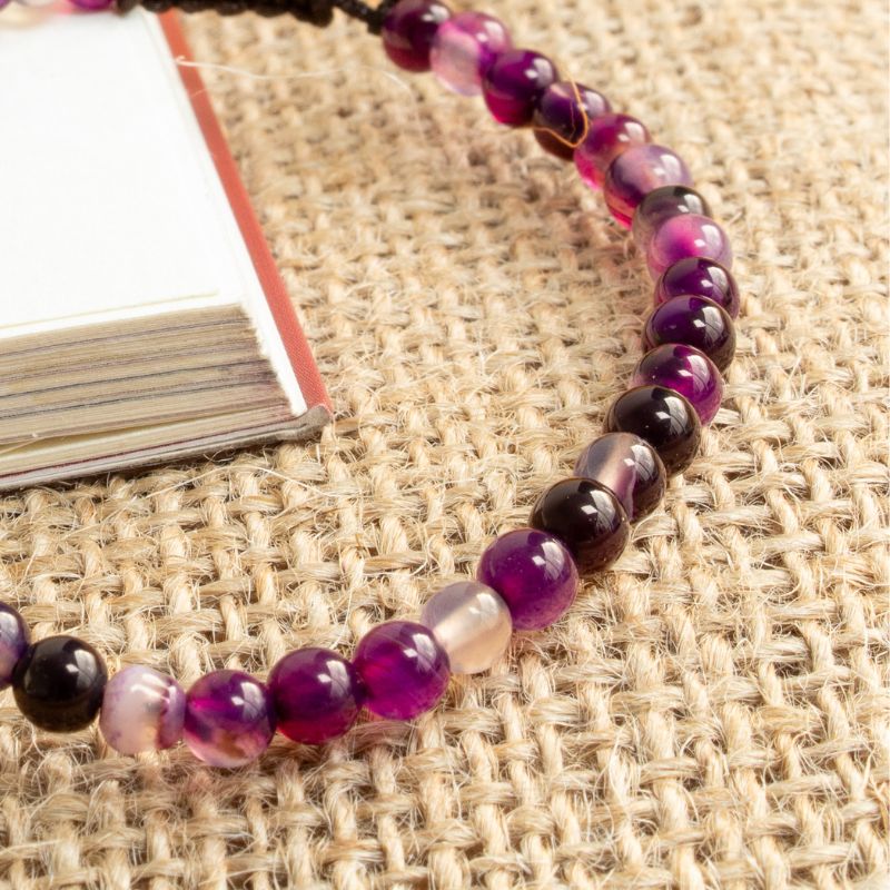 Pulsera Ajustable Ágata Morada 4mm