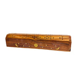 Porta Incienso Baul de Madera - Sol Luna Estrella