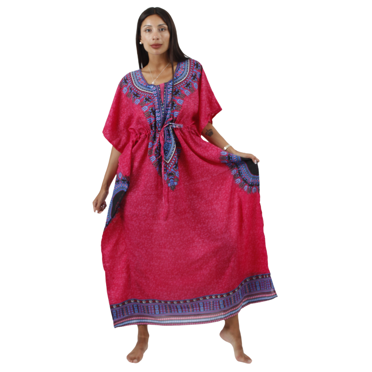 Vestido Kaftan Elina Rosado