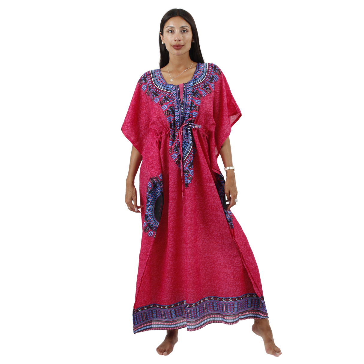 Vestido Kaftan Elina Rosado