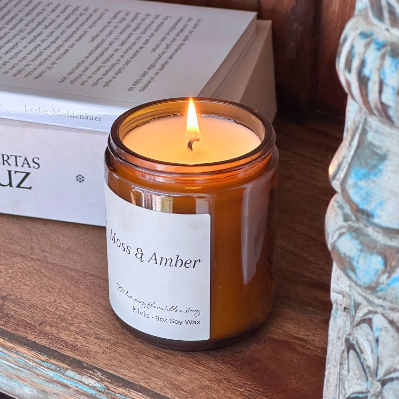Vela Cera de Soya Musgo y Ámbar