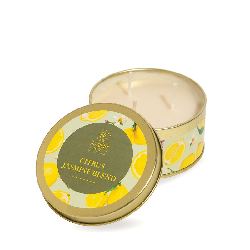 Vela Aromática Metal Mezcla Jazmín Cítrico - Lumiere du Ciel