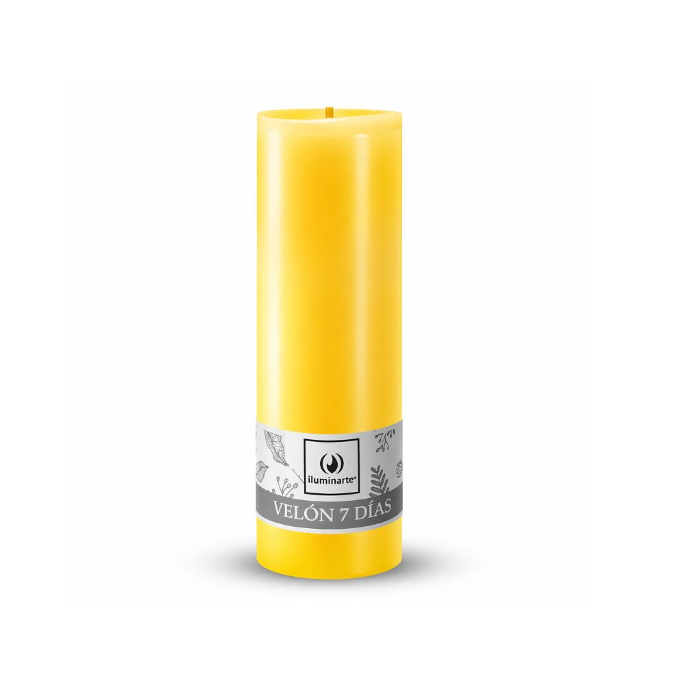Velón Liso 7 Días Amarillo