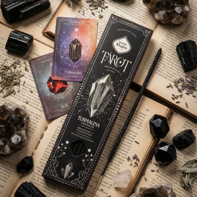 Sahumerio Tarot Gemas Turmalina Mirra Jazmín