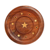 Porta Incienso Redondo de Madera Estrella