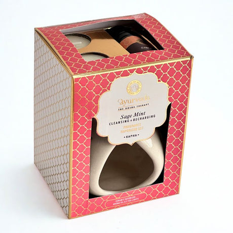 Set Difusor de Cerámica Ayurveda Salvia y Menta