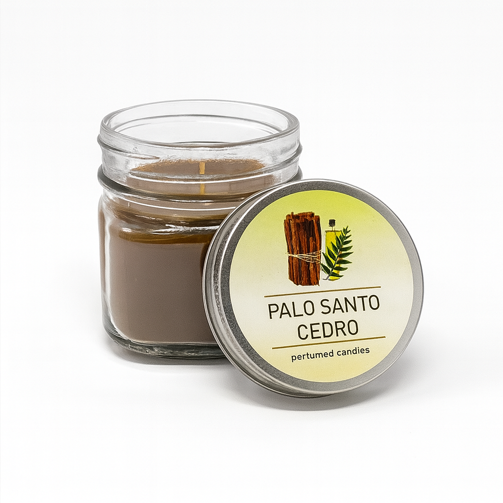 Vela Aromatica Tapa Rosca - Palo Santo & Cedro