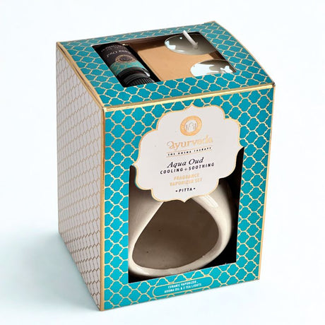 Set Difusor de Cerámica Ayurveda Aguamarina