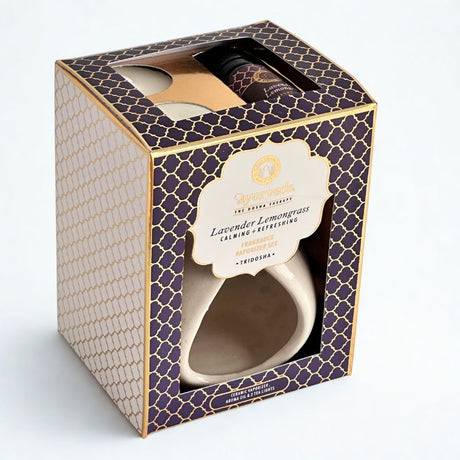 Set Difusor de Cerámica Ayurveda Lavanda y Lemongrass