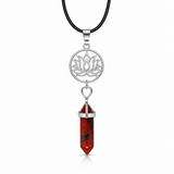 Colgante Lotus de Punta Jaspe Rojo