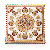 Cojin Boho Amarillo Cuadrado Chico