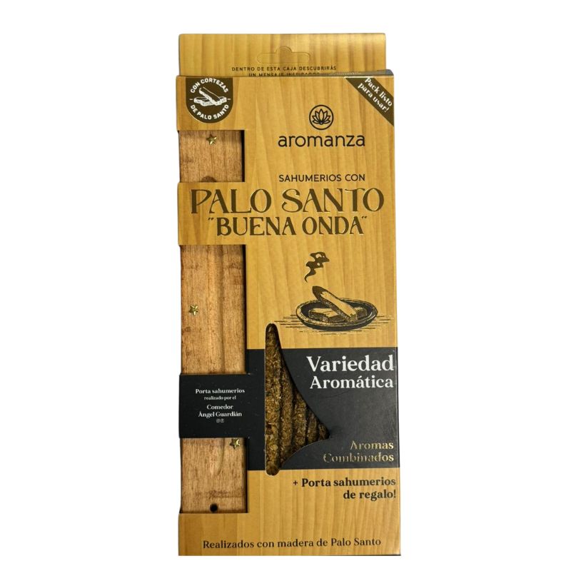 Caja Pack Sahumerios Palo Santo Buena Onda Aromanza