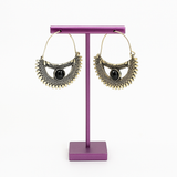 Aros Plateados Perla Onix