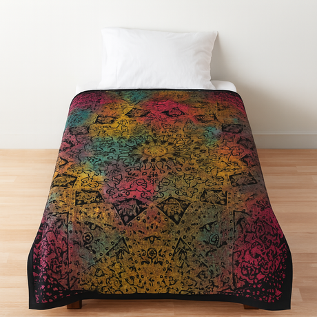 Cubrecama 1 Plaza Mandala Zentangle Multicolor