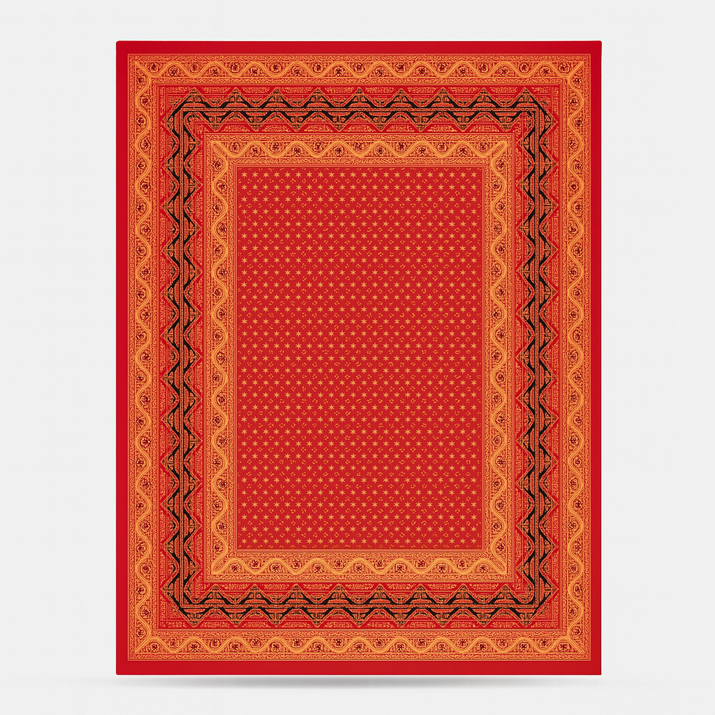 Cubrecama 2 Plaza Rojo Floral