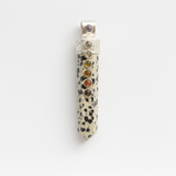 Colgante 7 Chakra con Punta Jaspe Dalmata