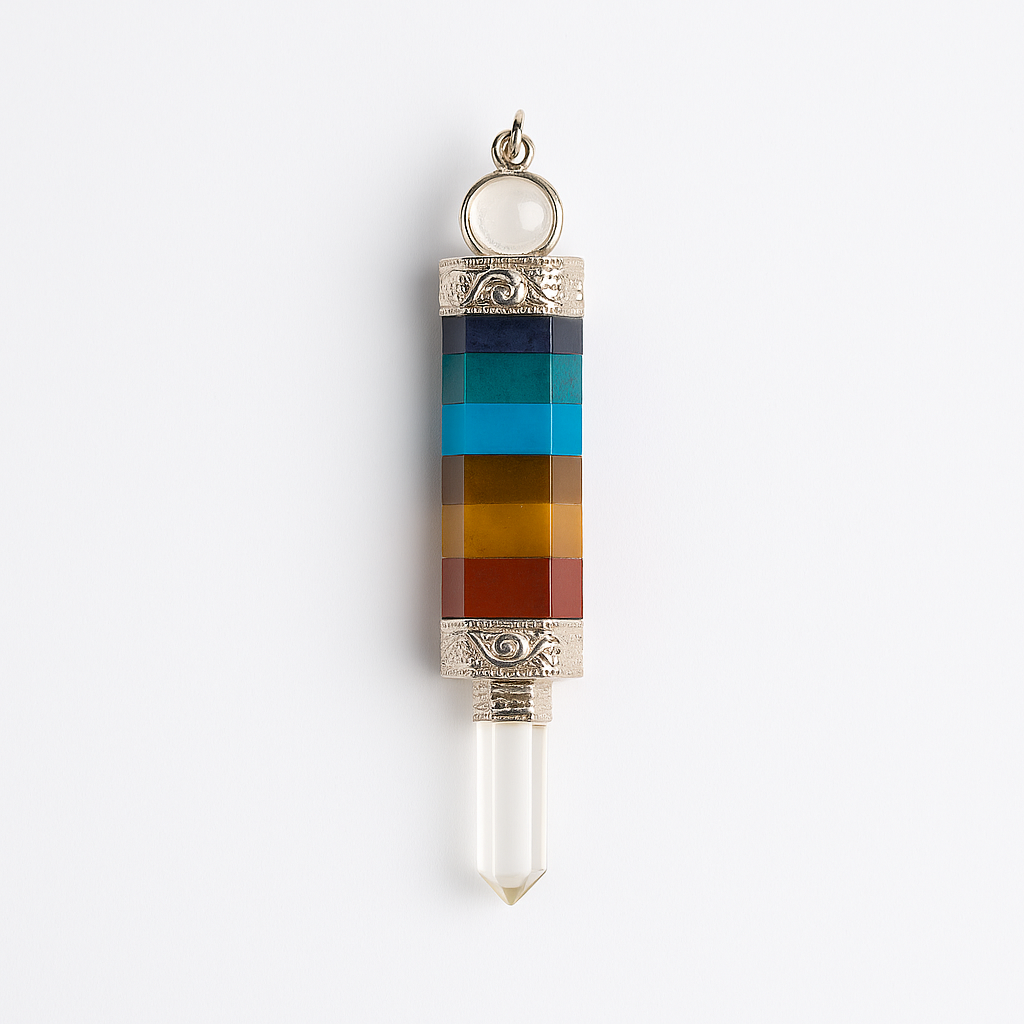 Colgante 7 Chakra con Punta de Cuarzo 4 cm