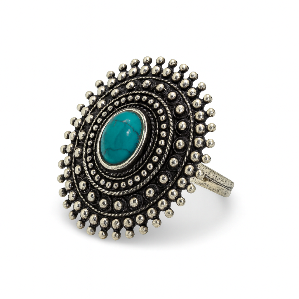 Anillo Tribal Silver Turquesa