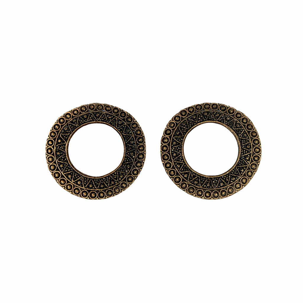 Aros Tribal Azteca Plateada