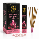 Incienso Rosa con Piedras de Cuarzo Rosa
