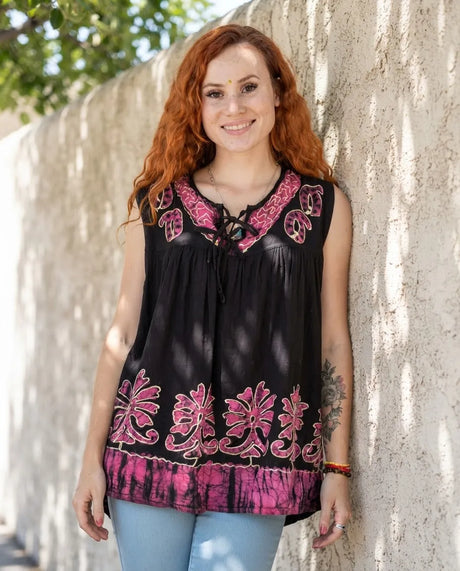 Blusa Darpita Negra con Rosado