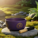 Cuenco Tibetano Morado OM 18 cm