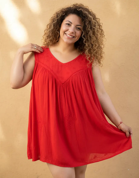 Blusa Vestido Chiti Roja