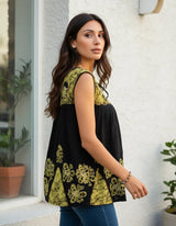 Blusa Chandri Negro con Verde