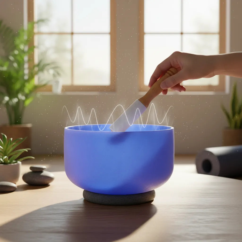 Cuenco Tibetano Cuarzo Azul 12 Pulgadas Nota SOL