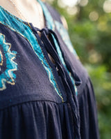 Blusa Dayita Azul Marino con Celeste
